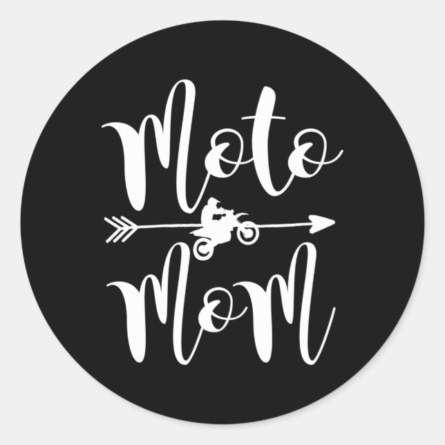 Moto Mom Motocross Dirtbike Classic Round Sticker (Front)
