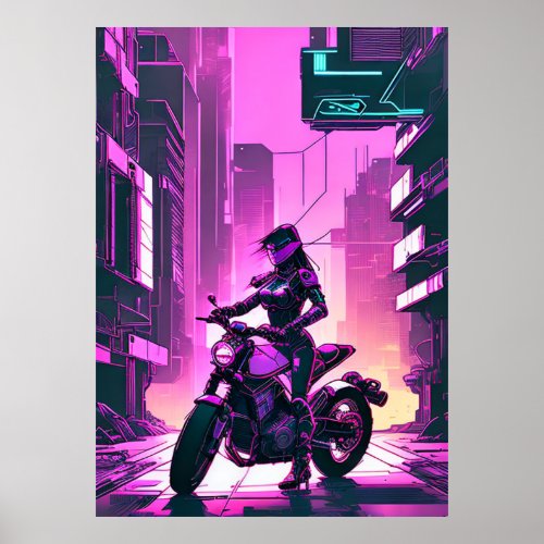 Moto Night Ride Poster