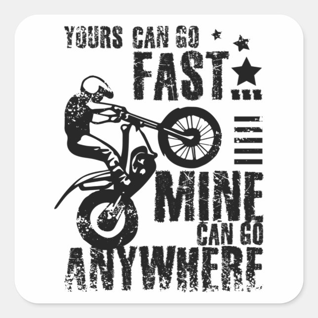 Moto trial bike fast square sticker (Front)