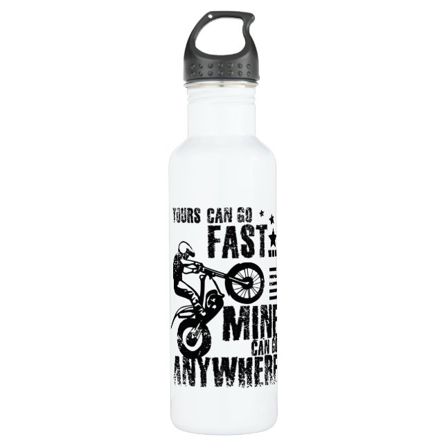 Moto trial bike fast stainless steel water bottle (Front)