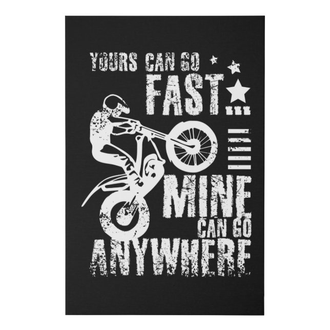Moto trial bike faux canvas print (Front)