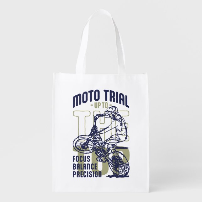 Moto Trial Up To The Top Grocery Bag (Front)