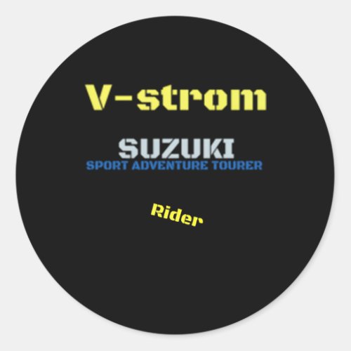 Moto V_Strom Classic Round Sticker