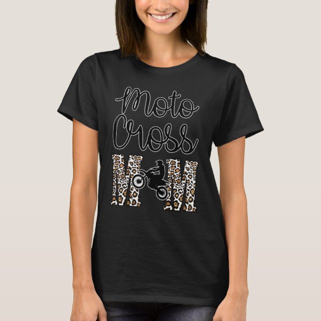 Moto X Motocross Mama Mom Racing Dirtbike Women Ra T-Shirt (Front)