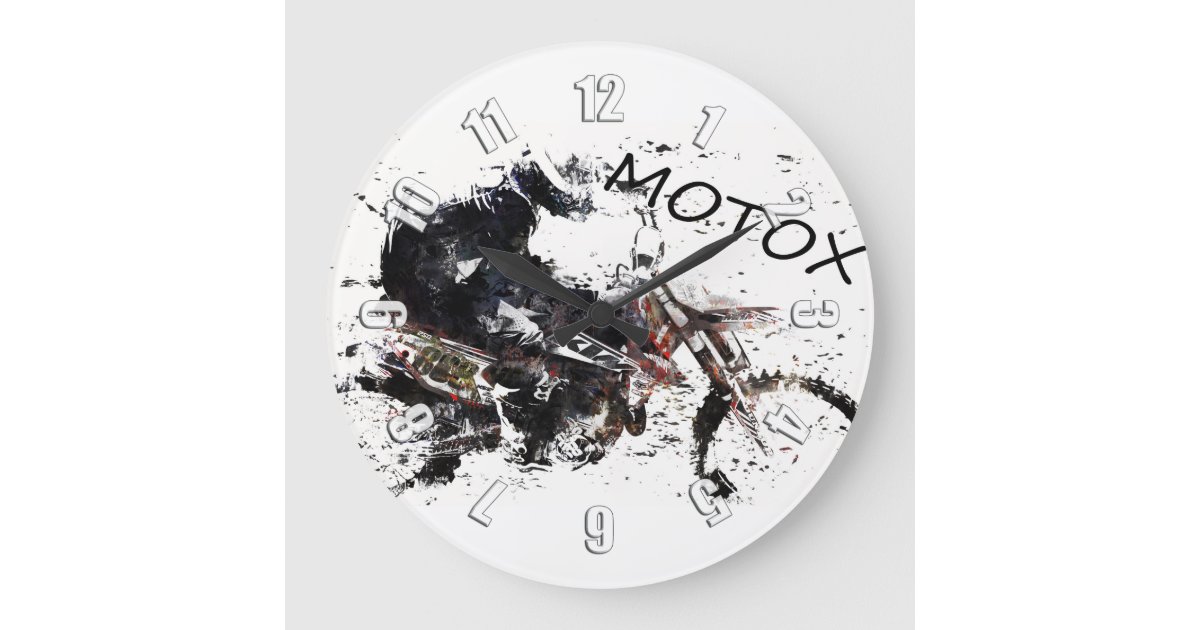 Moto-x Race Large Clock | Zazzle