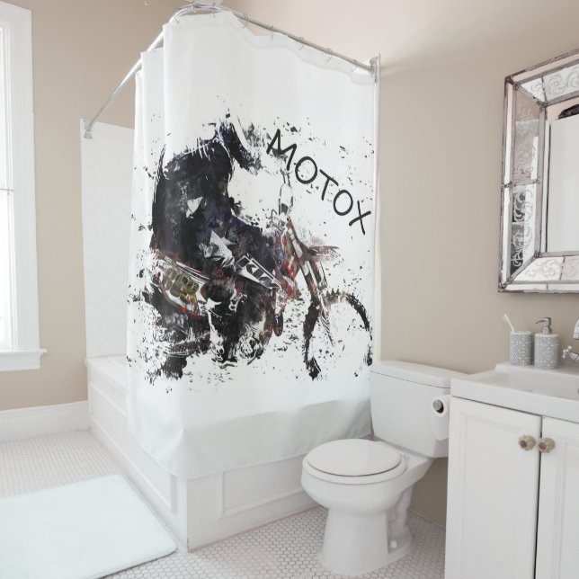 Moto-x Race Shower Curtain (In Situ)