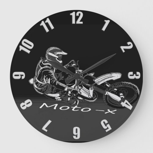 Moto_x Racer _ Motocross Racing Large Clock