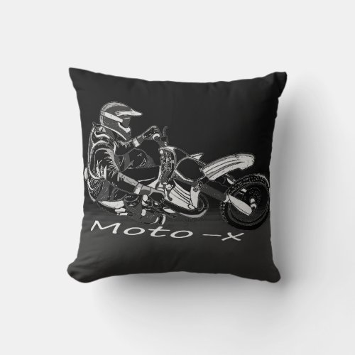 Moto_x Racer _ Motocross Racing Throw Pillow