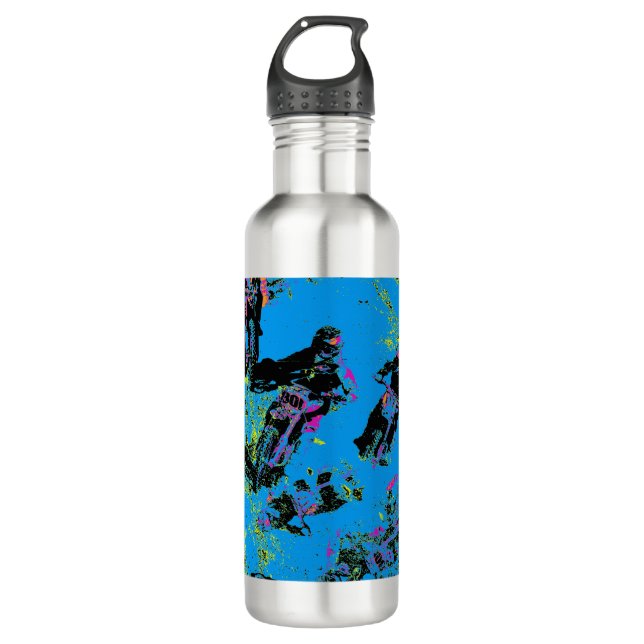 Moto-xing - Motocross Racers   Stainless Steel Water Bottle (Front)
