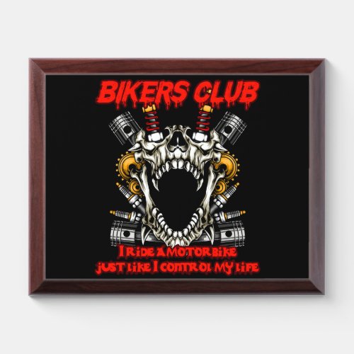 motobike skull award plaque