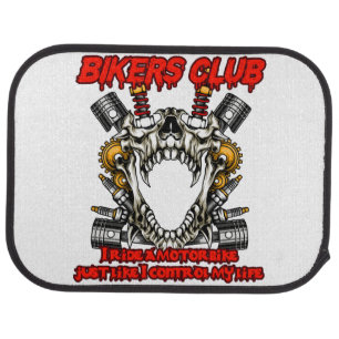 motobike skull car floor mat