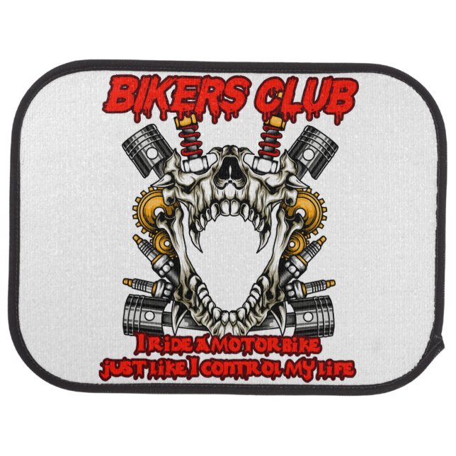 motobike skull car floor mat (Rear)