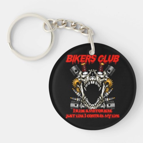 motobike skull keychain