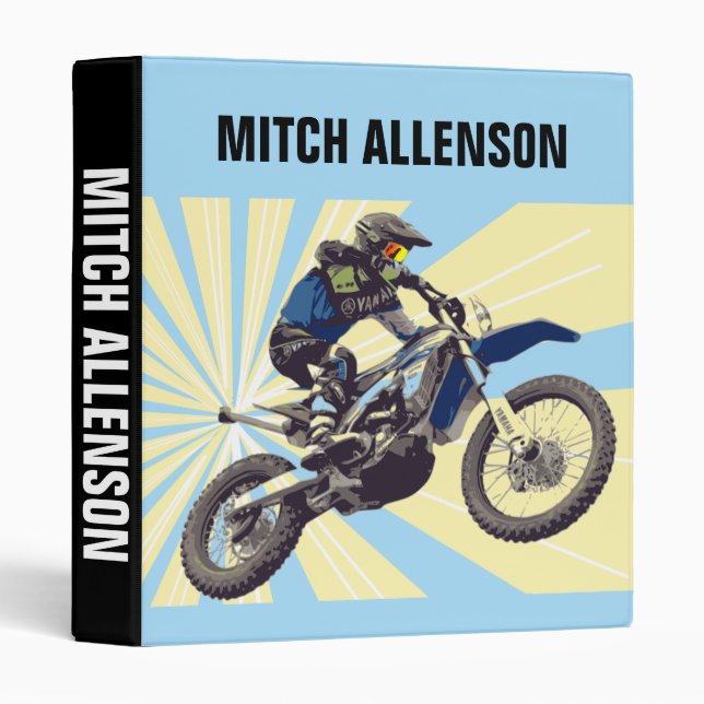 Motocross 3 Ring Binder (Front/Spine)