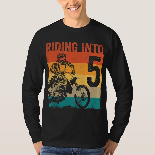 Motocross 5 Years Old Dirt Bike 5th Birthday Party T-Shirt (Front)