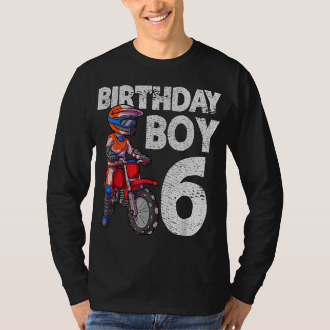Motocross 6th Birthday Kids MX 6 Year Old Dirt Bik T-Shirt (Front)