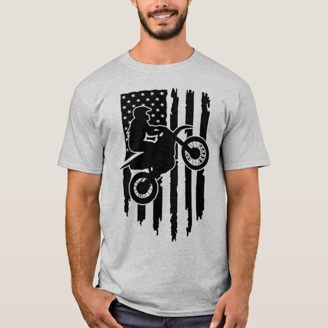 Motocross American Flag T-shirt (Front)