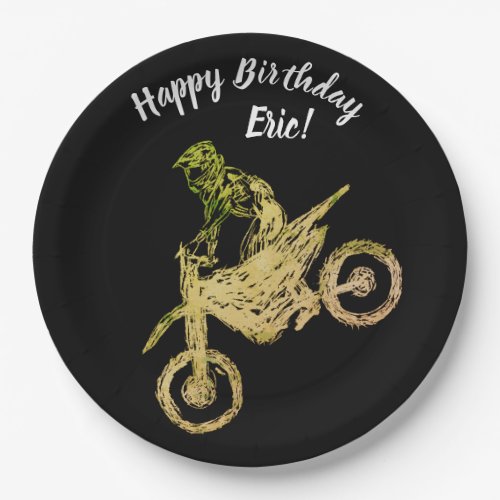 Motocross Art Paper Plates