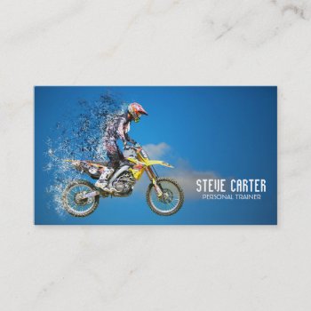 Motocross Bike Professional Personal Trainer Business Card by paplavskyte at Zazzle
