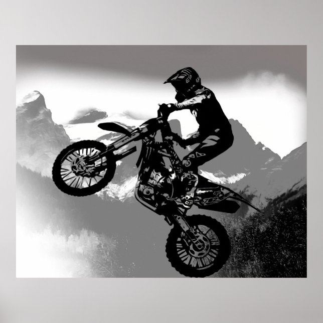 Motocross Biker - Rocky Mountains   Poster (Front)