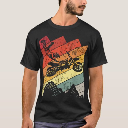 Motocross Biker Vintage Gift Racing Retro Dirt Bik T_Shirt