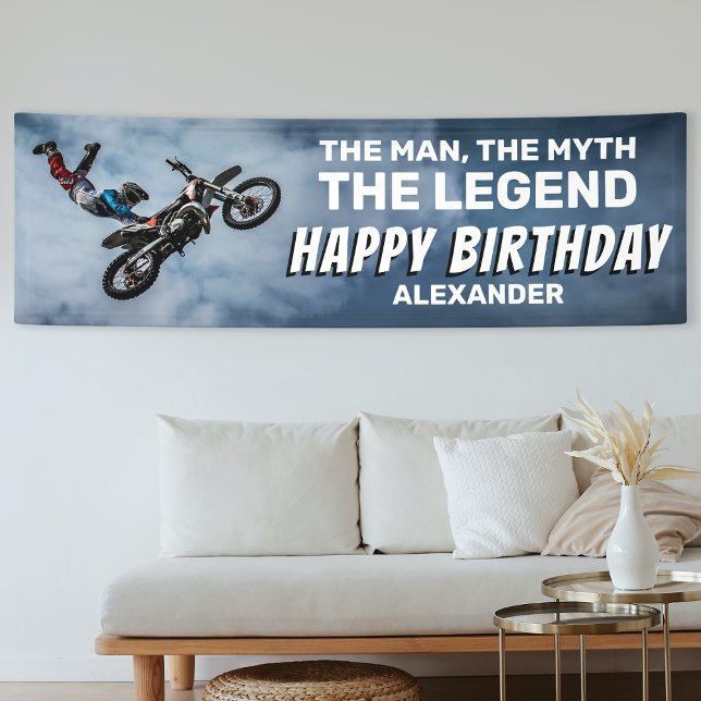 Motocross Birthday | Man, Myth, Legend Banner (Creator Uploaded)