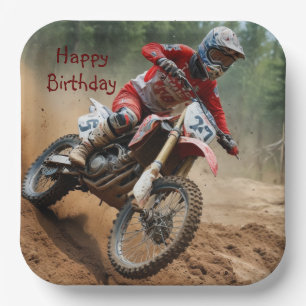 Motocross Birthday Paper Plates