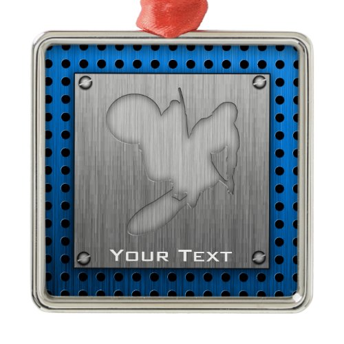 Motocross; Brushed Metal-look Metal Ornament