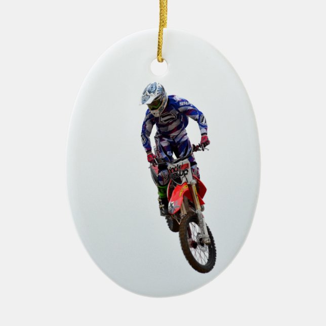 Motocross Ceramic Ornament (Front)