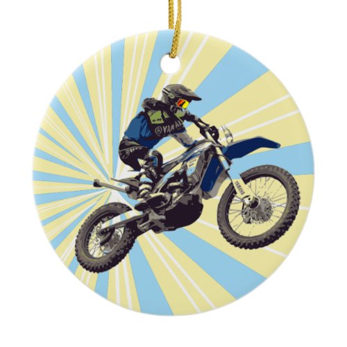 Motocross Ceramic Ornament