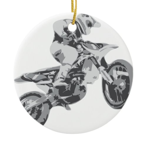Motocross Ceramic Ornament