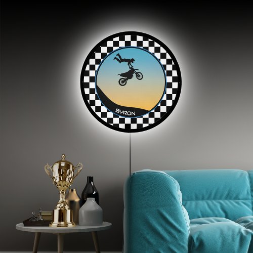 Motocross Checkered LED Sign