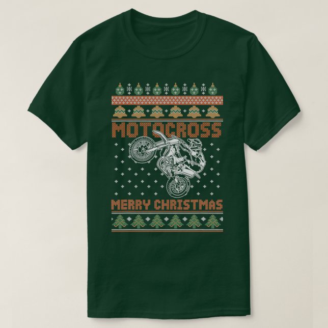 Motocross Christmas Bike Xmas  T-Shirt (Design Front)