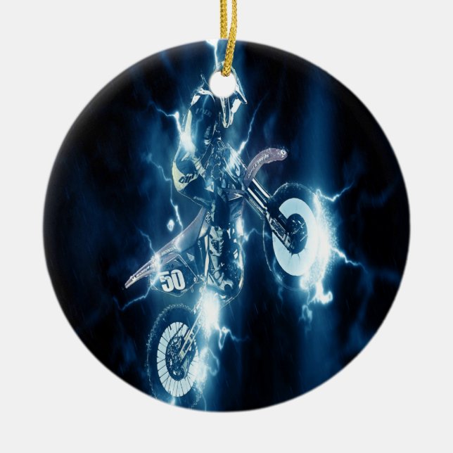 Motocross Christmas Ornament (Front)