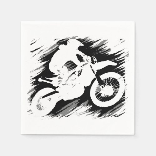 Motocross Competitive Sport Motorcycle Racing Napkins