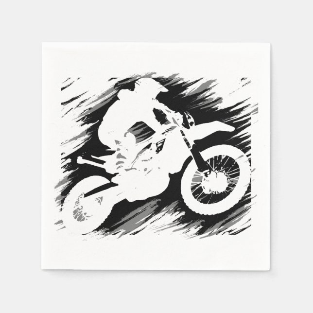 Motocross Competitive Sport Motorcycle Racing Napkins (Front)