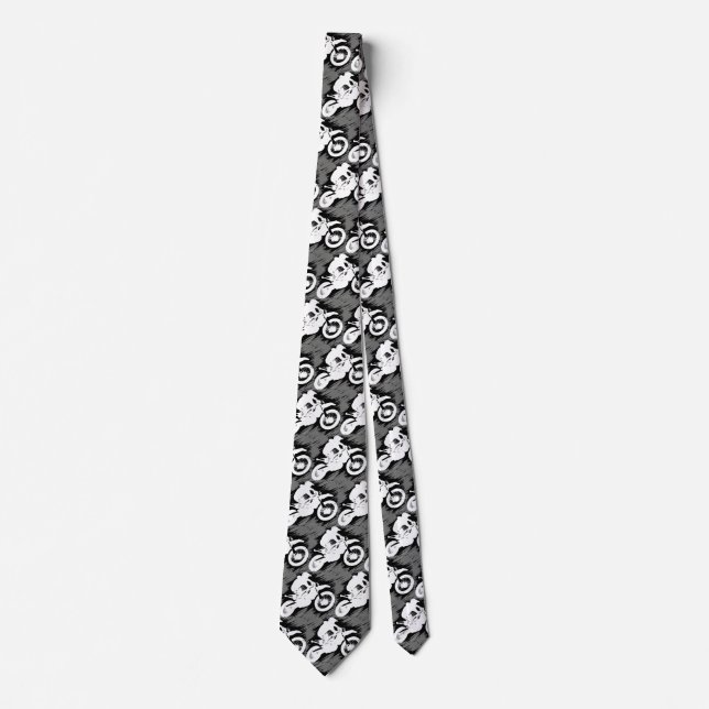 Motocross Competitive Sport Motorcycle Racing Neck Tie (Front)