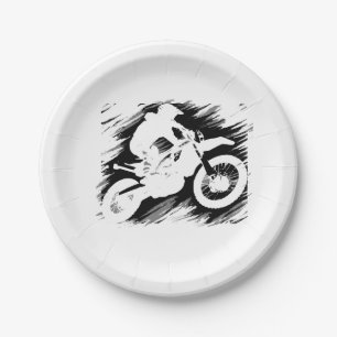 Motocross Competitive Sport Motorcycle Racing Paper Plates
