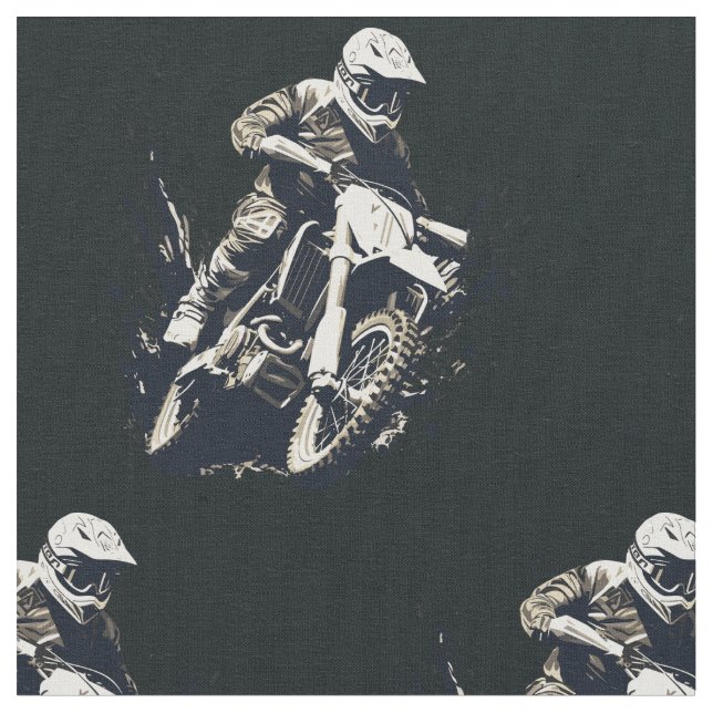Motocross Competitive Sport Racing Bike  Fabric (Close Up)