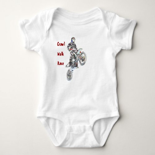 Motocross CrawlWalk and Race Baby Bodysuit