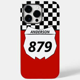 Motocross Custom Dirt Bike Number Plate on Red Case-Mate iPhone 14 Pro Max Case