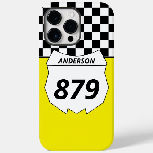 Motocross Custom Dirt Bike Number Plate on Yellow Case_Mate iPhone 14 Pro Max Case