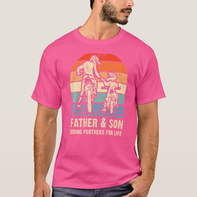 Motocross Dad Dirt Bike Father And Son Riding Part T-Shirt (Front)
