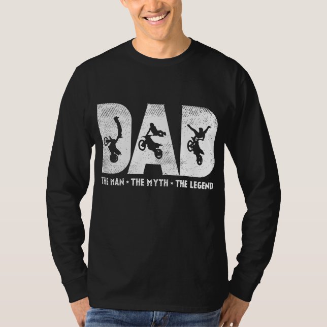 Motocross Dad Man Myth Legend Dirt Bike Motorcycle T-Shirt (Front)