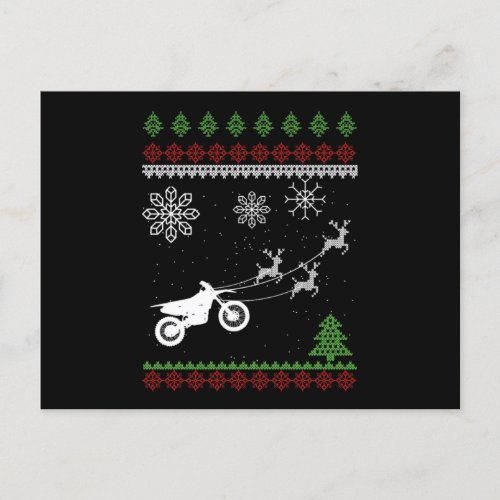 Motocross Deer Bike Motorcycle Ugly Christmas Gift Postcard