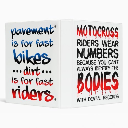 Motocross Dirt Bike Binder