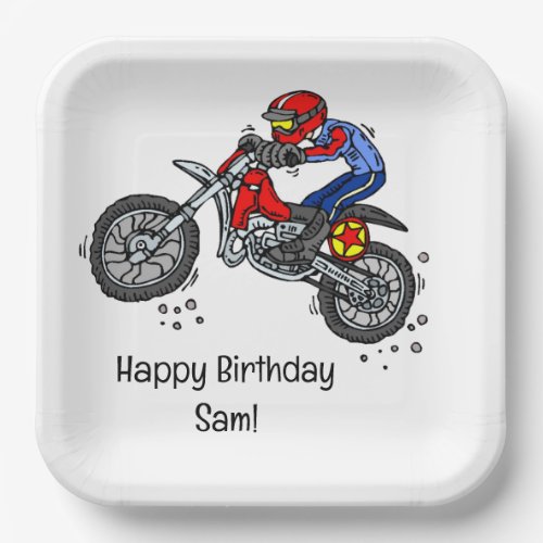 Motocross Dirt Bike Birthday Paper Plates