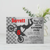 Motocross Dirt Bike Birthday Party Invitation (Standing Front)