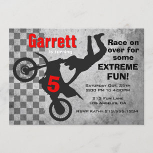 Motocross Dirt Bike Birthday Party Invitation