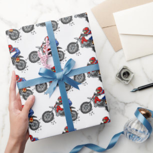 Motocross Dirt Bike Birthday Party Wrapping Paper